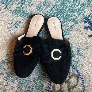 Black flats suede like material, Cole Haan size 8 1/2